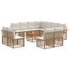 vidaXL Conjunto de Sof&aacute;s para Exterior 12 unid. Natural e Branco Creme