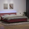 vidaXL Cama box spring c/ colch&atilde;o e LED 180x210 cm veludo Rosa
