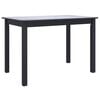 vidaXL Mesa de jantar 114x71x75cm madeira de seringueira maci&ccedil;a preto