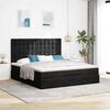 vidaXL Estrutura de cama otomana com colchões 180x200cm veludo preto