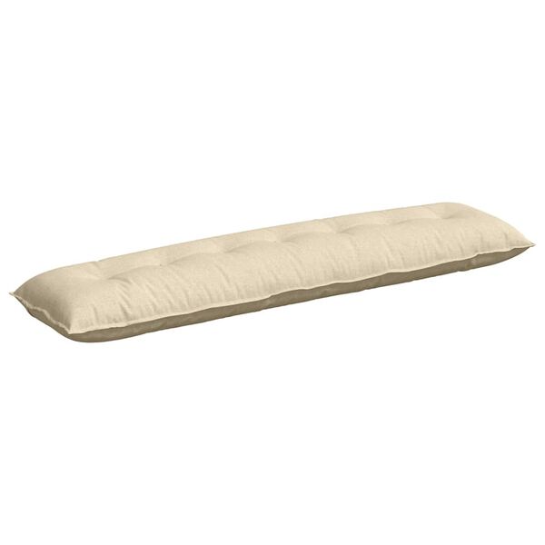 vidaXL Travesseiro para Costas Creme 200 x 19 x 50 cm tecido