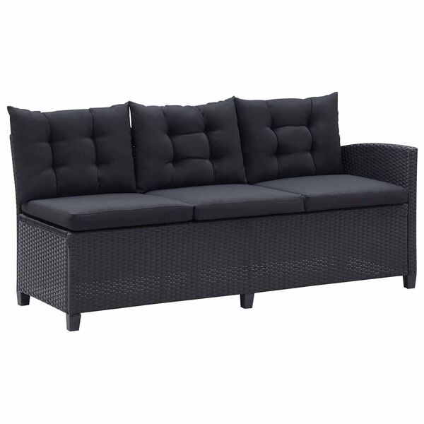 vidaXL Conjuntos de m&oacute;veis para exterior Preto vime PE