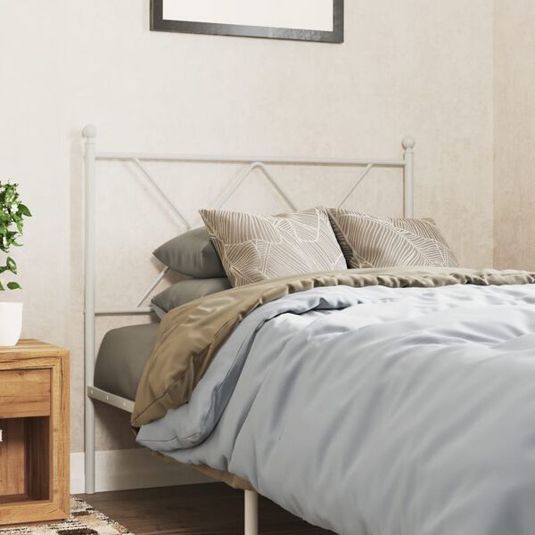 vidaXL Cabeceira de substitui&ccedil;&atilde;o 90 cm metal branco