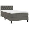 vidaXL Cama box spring c/ colch&atilde;o/LED 80x200 cm veludo cinzento-escuro