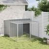 vidaXL Casota para c&atilde;es com corredor antracite 153x194x110 cm a&ccedil;o galvanizado