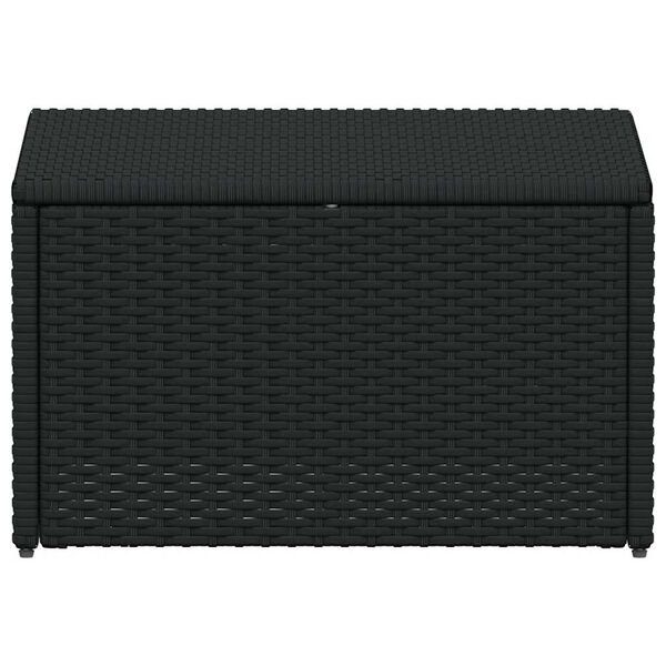 vidaXL 4 pcs conjunto lounge de jardim c/ almofad&otilde;es vime PE preto