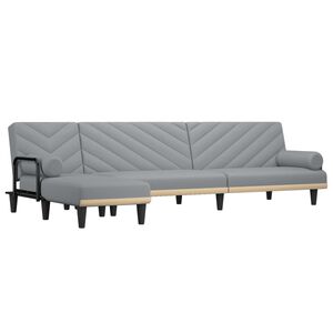 vidaXL Sof&aacute;-cama em forma de L 260x140x70 cm tecido cinzento-claro