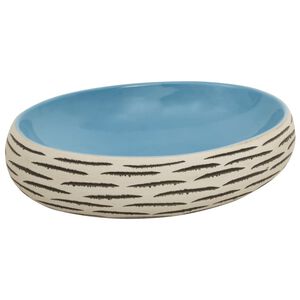 vidaXL Lavat&oacute;rio de bancada oval 59x40x15 cm cer&acirc;mica multicor