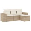 vidaXL 4 pcs conjunto de sof&aacute;s para jardim c/ almofad&otilde;es vime PE bege