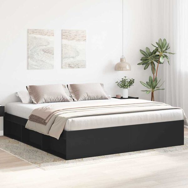 vidaXL Estrutura de cama 200x200 cm preto