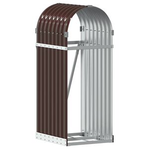 vidaXL Suporte de lenha 40x45x100 cm a&ccedil;o galvanizado castanho