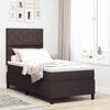 vidaXL Cama Box com colch&atilde;o Castanho escuro 90 x 190 cm tecido