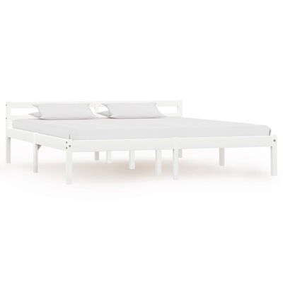 vidaXL Estrutura de cama 180x200 cm pinho maciço branco