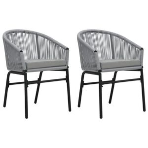 vidaXL Cadeiras de jardim 2 pcs vime PE antracite