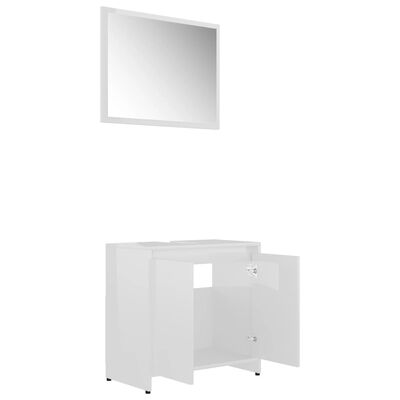 vidaXL Conjunto móveis casa de banho contraplacado branco brilhante