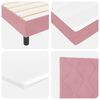vidaXL Cama Box Spring LED com colch&atilde;o Rosa 120 x 200 cm Veludo