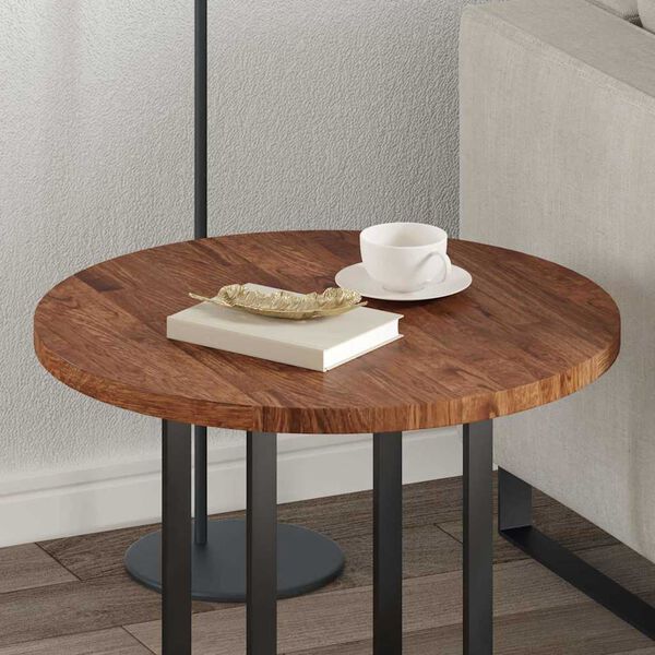 vidaXL Tampo de Mesa Castanho escuro Ø 60 x 2.5 cm