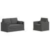 vidaXL Conjunto de Sof&aacute;s 2 pcs Cinza Escuro 139 x 78 x 80 cm tecido