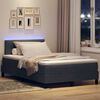 vidaXL Cama Box Spring LED com led Cinza Escuro 120 x 190 cm Veludo