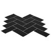 vidaXL Azulejo Chevron 10 pcs Preto 30 x 30 cm Poliuretano e PET
