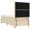 vidaXL Cama Box com colch&atilde;o com cabeceira Creme 90 x 190 cm tecido