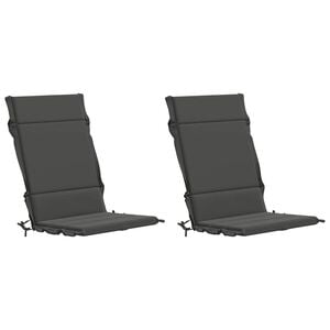 vidaXL Almofadas para Cadeiras Alta em 2 Pe&ccedil;as GEMERT 2 pcs Antracite