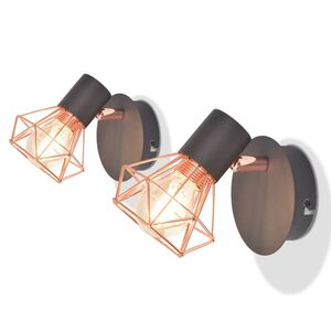 vidaXL Candeeiros de parede 2 pcs c/ 2 l&acirc;mpadas filamentos LED 8 W