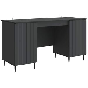 vidaXL Mesa com porta Preto 142,5 x 50 x 75 cm Derivados de Madeira