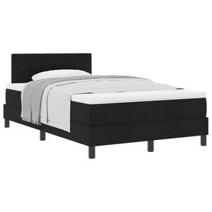 vidaXL Cama Box com colch&atilde;o com cabeceira Preto 120 x 200 cm tecido