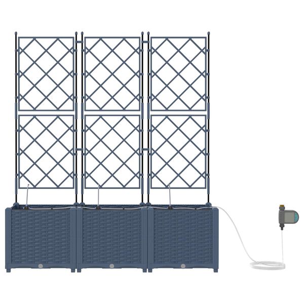 vidaXL Vaso de Jardim 5 pcs Cinzeto 120 x 120 x 143 cm A&ccedil;o