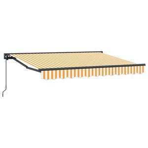 vidaXL Toldo Retr&aacute;til Manual Amarelo e Branco 2,5 x 2 m