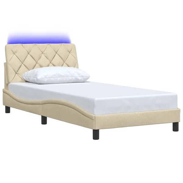 vidaXL Estrutura de cama com LED sem colch&atilde;o 100x200 cm tecido