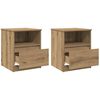 vidaXL Mesa cabeceira 2pcs 40x40x50cm deriv.madeira carvalho artisiano