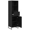 vidaXL Gabinete de Livros com gaveta Carvalho Preto 43 x 36 x 150.5 cm