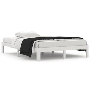 vidaXL Estrutura de cama 140x200 cm pinho maci&ccedil;o branco