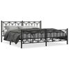 vidaXL Estrutura de cama com cabeceira e p&eacute;s 193x203 cm metal preto