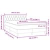 vidaXL Cama box spring c/ colch&atilde;o e LED 160x220 cm veludo cinzento-claro