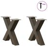 vidaXL P&eacute;s para mesa de centro em formato de X, 2 pe&ccedil;as, a&ccedil;o natural, 50x(42-43) cm, a&ccedil;o