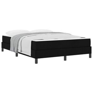 vidaXL Cama Box com colch&atilde;o Preto 140 x 190 cm tecido