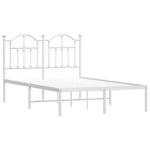 vidaXL Estrutura de cama com cabeceira 120x200 cm metal branco
