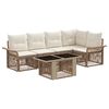 vidaXL Conjunto de Sof&aacute; de Jardim 6 unid. Bege e Branco Creme vime PE