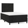 vidaXL Cama box spring c/ colch&atilde;o e LED 120x190 cm couro artif. preto