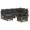 vidaXL Conjunto de Sof&aacute; de Jardim 7 unid. Cinzento vime PE
