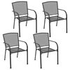 vidaXL Cadeiras de jardim design rede 4 pcs a&ccedil;o antracite