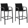 vidaXL Cadeiras de bar para jardim 2 pcs textilene preto