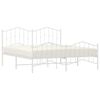 vidaXL Estrutura de cama com cabeceira e p&eacute;s 160x200 cm metal branco