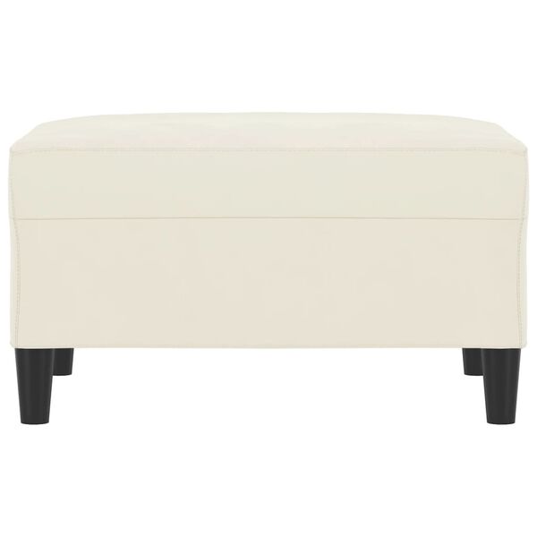 vidaXL Apoio de p&eacute;s 70x55x41 cm veludo cor creme