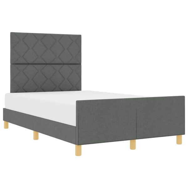 vidaXL Estrutura da Cama Cinzento escuro 120 x 190 cm tecido