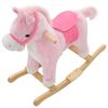 vidaXL Animal de baloi&ccedil;ar cavalo em pel&uacute;cia 65x32x58 cm rosa