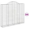 vidaXL Cestos gabi&atilde;o arqueados 4pcs 200x30x160/180cm ferro galvanizado